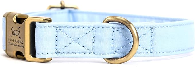 Personalized Dog Collar with Name and Phone Number Engraved,Adjustable Custom Puppy Collar,Organic Cotton Pet Collar for Small Medium Large Boy Girl Dogs
