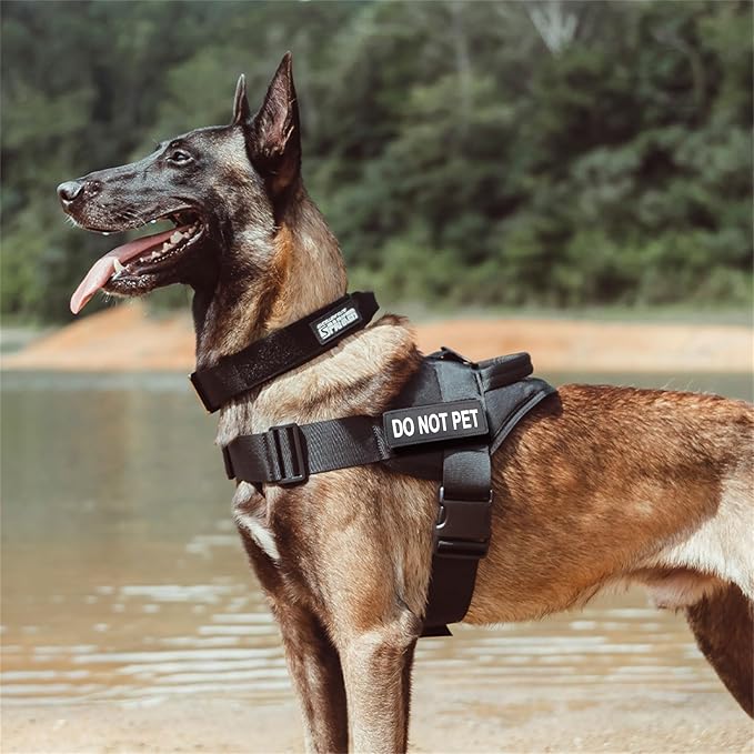 EXCELLENT ELITE SPANKER Tactical Dog Vest Training Military Patrol Service Dog Harness Easy Control Adjustable No-Pull Nylon Pet Harness with Handle for Small Medium Large Dogs(MCP-XL)