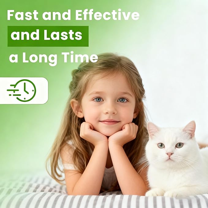 Cat Calming Pheromone Diffuser Kit with 2 Plug-ins & 6 Refills, Long-Lasting Stress & Anxiety Relief for Multi-Cat Homes, Reduces Fighting, Scratching Destructive Behavior