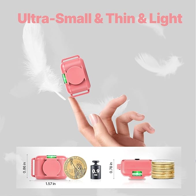 Cat Training Collar No Shock,Tiniest Vibrating Cat Collar with Remote 2000ft, Vibration Collar for Small Cat 5-15lbs & Medium Large Cats, Safe Lock, Beep, Vibrate, No Prongs, Waterproof, Pink