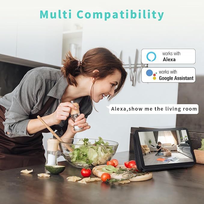 Security Camera, 2K HD Indoor Security Camera, 360 Degree Pan/Tilt Pet Camera 2.4G and 5G WiFi, Motion Detection, 2-Way Audio, Siren, Night Vision, Cloud SD Card Compatible Alexa Google Assistant