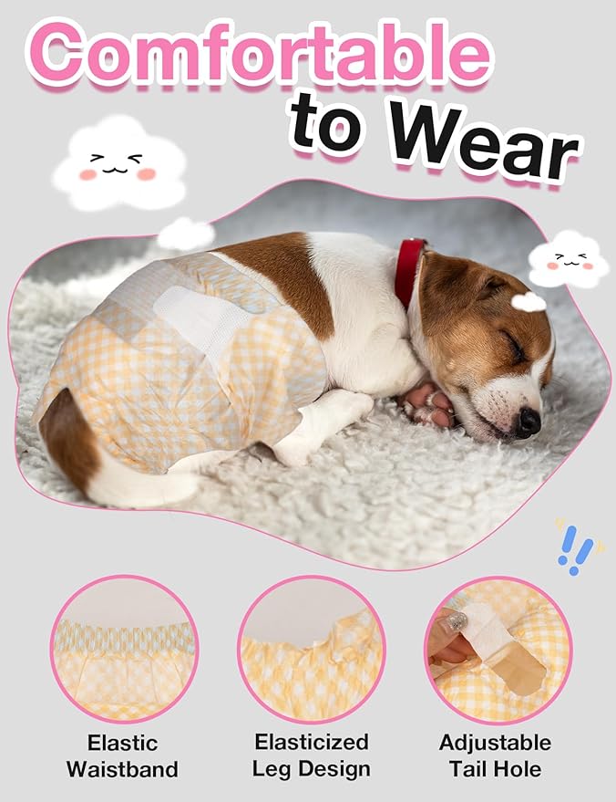 Dono Disposable Dog Diapers Female with Wetness Indicator, Disposable Doggie Diapers for Female Dogs in Heat, Super Absorbent Puppy and Kitten Doggie Diapers Female for Small Medium Large Dogs