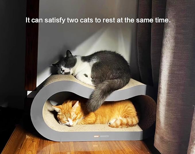 TTCAT Cat Scratch Pads,2 in 1 Corrugated Cardboard Cat Scratcher Lounge for Indoor Cats,Durable Cat Scratching Board Reversible for Furniture Protection.