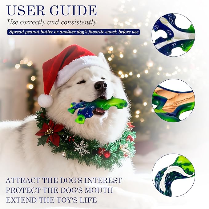 6-Pack Indestructible Dog Toys for Large Breed: Dog Toys for Aggressive Chewers, Durable Nylon Bone for Large Dogs, Dog, Peanut Butter Flavor