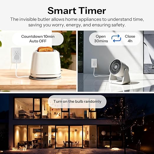 SONOFF S41sTPB Matter Smart Plug, 15A 1800W Max, Remote & Voice Control via Alexa/Google Home, ETL Certified, Timer Outlet, Compatible with SmartThings & Home Assistant (4-Pack)