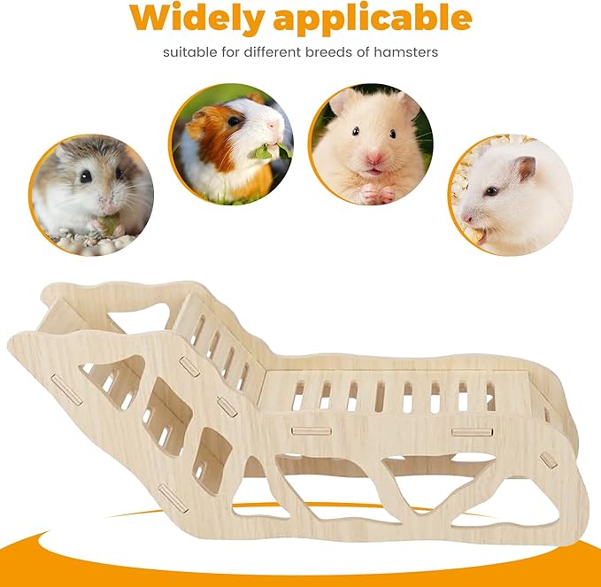 Hamster Hideout Climbing Ladder and Tunnel, Small Animal Tunnel Hideout, Ideal for Bedding Burrowing & Accessory Connecting, Effortless Assembly, Sturdy Durable, H
