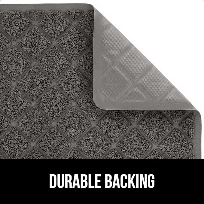 GORILLA GRIP Cat Litter Box Mat, Water Resistant, US Designed Kitty Litter Trapping Mats, Easy to Clean, Scatter Control, Less Mess and Clean Floors, Kitten Supplies for Indoor Cats, 24x17 Dark Gray