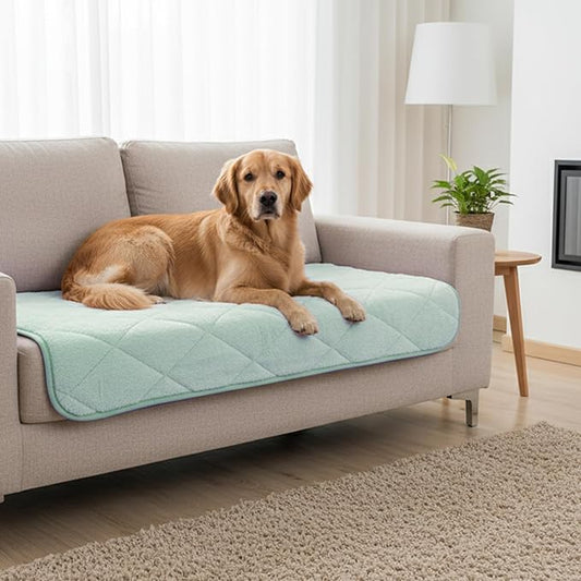 NWK Fluffy Self Warming Cat Mat, Cat Blanket, Thermal Dog Mat, Washable, Non-Slip Bottom for Sofa & Crate & Kennel & Car Seat (Mint Green, X-Large (45'' X 28'' X 0.4''))