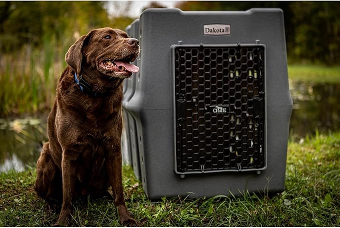 Dakota 283 Canine Rough and Tough Economy Dog Crate w/ Removable Two-Way Door - Heavy Duty Outdoor Kennel for XL Breed Dogs (Dark Granite, Extra Large)