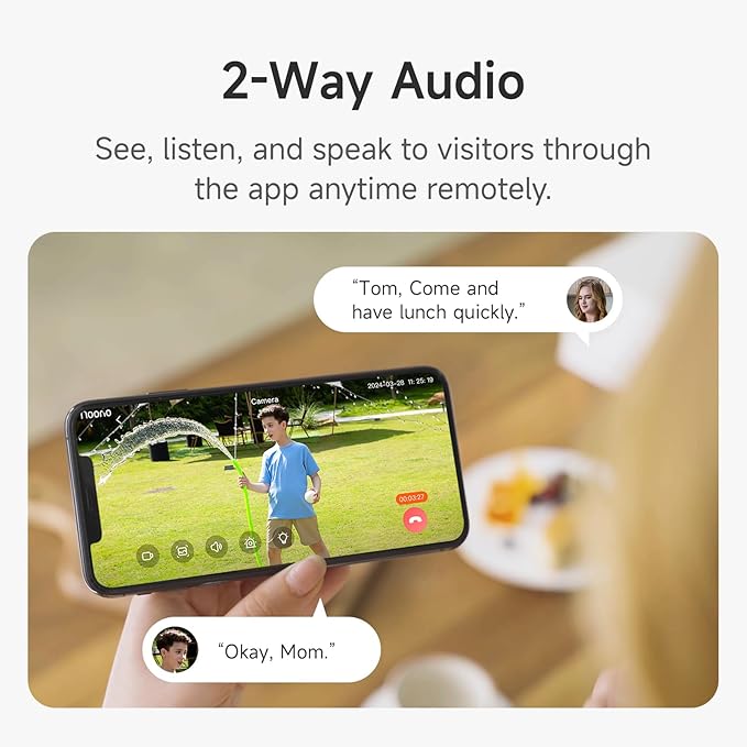 Noorio B200 2-Cam Kit with Hub, Wireless Security Camera System for Home, Indoor/Outdoor 1080p Cameras, Battery Powered, Motion Activated, Color Night Vision, Compatible with Alexa