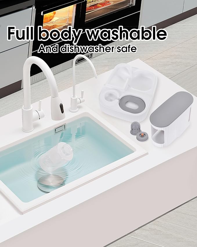 Cat Feeder and Water Dispenser,2 in 1 Gravity Automatic Bowl Auto Pet Dry Food Self Feeding Container Dishes Set for Dog Puppy Kitten Kit Set (Grey)