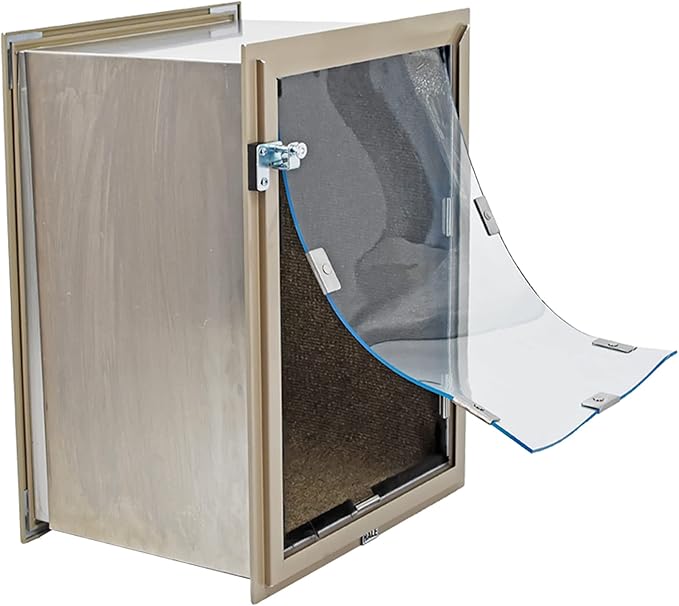Wall Model | Cat & Dog Doors | Adjustable Tunnel Fits Up to 10" Wide Walls | Energy Efficient Double Vinyl Flaps | Locking Security Cover | Skilled Install Required | Steel Corners | Hale Pet Door