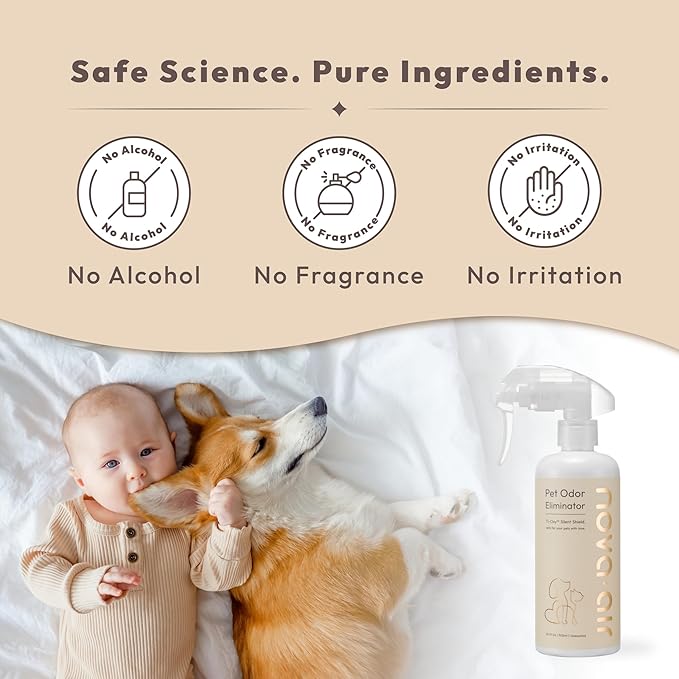 Pet Odor Eliminator Spray – Instantly Destroys Odors & Pet Smells by Innovated Ti-Oxy™. Non-toxic, Fragrance-free & Safe for Pets, Home Use. Works on Urine, Litter Boxes, Carpets -10oz