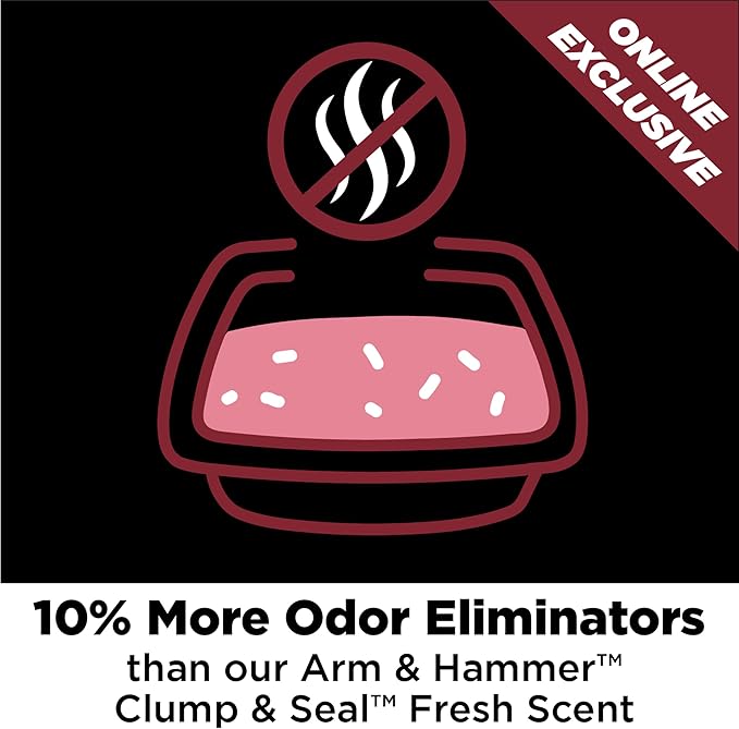 ARM & Hammer Clump & Seal Platinum Cat Litter, Multi-Cat, 14-Day Odor Control, Rock-Hard Clumps, 37 lbs – Powerful Odor Eliminator with Baking Soda