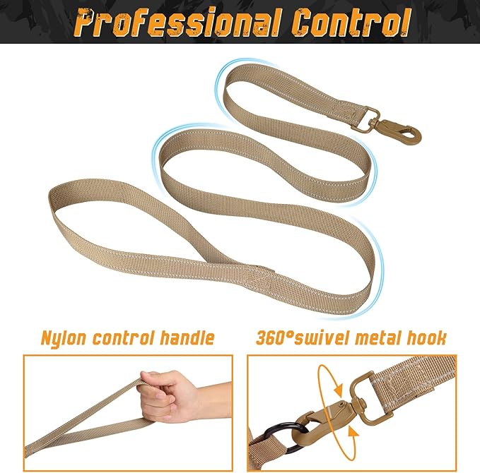 Tactical Dog Harness for Small Dogs, Military Puppy Vest Harness and Leash for Outdoor Training, Adjustable Service Dog Vest with Handle, 3 Patches