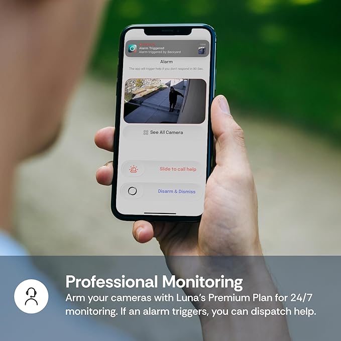 Luna 2K AI Wired Cameras for Home Security Outdoor/Indoor, Wi-Fi 6, Smart Motion Alerts, Color Night Vision, Spotlight/Siren, Magnetic Mount, Cloud & CVR Storage, 2-Way Audio (2-Pack, Black)