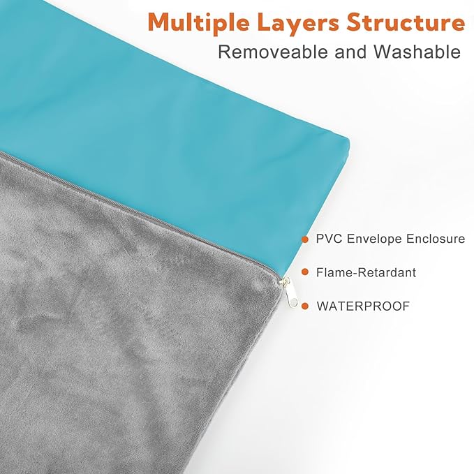 Heating Pad for Cats and Dogs Outdoor,Indoor Warming Cat Heating Pad, Waterproof，Chew Resistant Cord (Grey, 28 X 16)