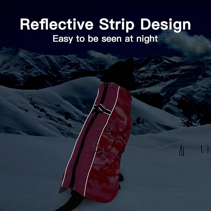 Dog Coat Winter Warm Dog Jackets for Medium Dogs Reflective Snowsuit with Harness Fleece Dogs Snow Jacket Vest Waterproof Pet Clothes for Cold Weather