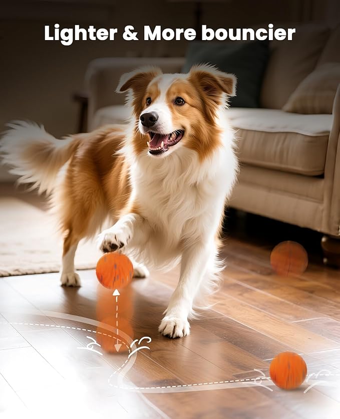 Smart Interactive Dog Balls, Automatic Moving Ball for Medium and Large Dogs, ETPU New Material, Motion Activated Rolling & Rotating Bouncy Toy for Dog Enrichment & Stimulation