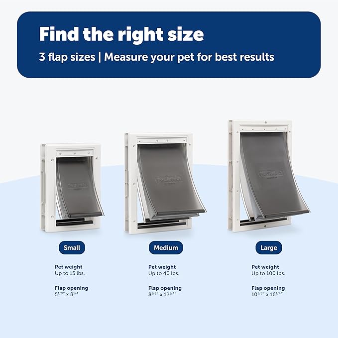 PetSafe Extreme Weather Plastic Pet Door - Energy-Saving Thermal Barrier Pet Flap with Slide-in Door Locking & Secure Flap Cover - Plastic Frame - for Dogs Up to 100 Lb - Large