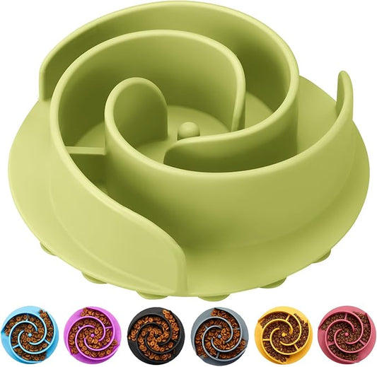 Slow Feeder Dog Bowls Insert, Animire Soft Silicone Slow Eating Dog Food Bowl for Small, Medium and Large Dogs, Compatible with Regular and Elevated Bowls