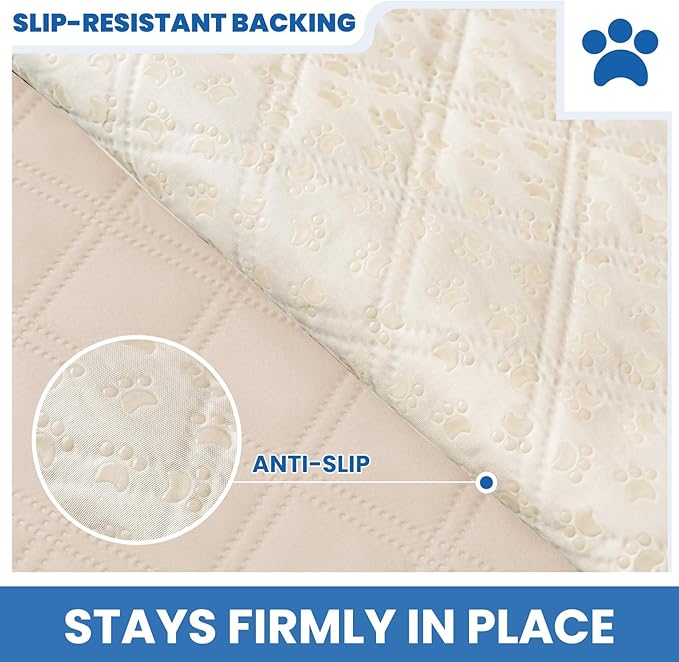 Waterproof Dog Blanket, Non-Slip Soft Pet Bed Cover, Couch Cover for Dogs Washable, Protects Sofa, Furniture, Crate, Car, Tear Resistant Leakproof Pet Blanket (30x70 Inch, Beige)