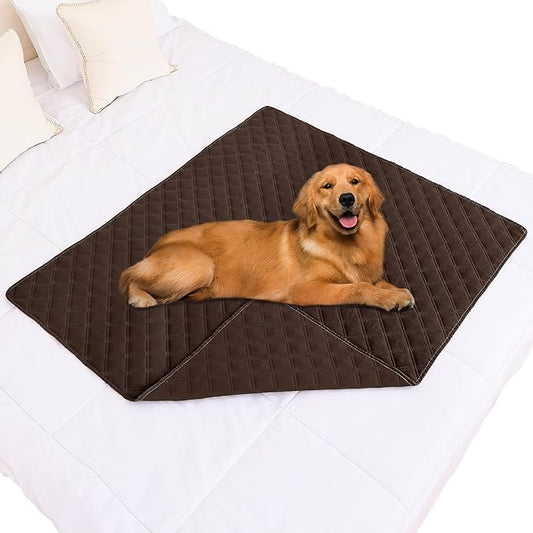 Smiry Waterproof Dog Bed Cover Pet Blanket, Soft Washable Dog Blanket for Furniture Bed Couch Sofa Reversible, Checkered (40"x50", Chocolate/Chocolate)