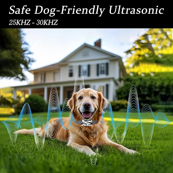 GT1 Wireless Dog Fence & Ultrasonic Training Collar -1160-Yard Adjustable Boundary for Outdoor, 6100FT Remote, 4 Modes (Beep/Vibration/Static/Ultrasonic), Waterproof, 185-Day Standby, 2 Dogs