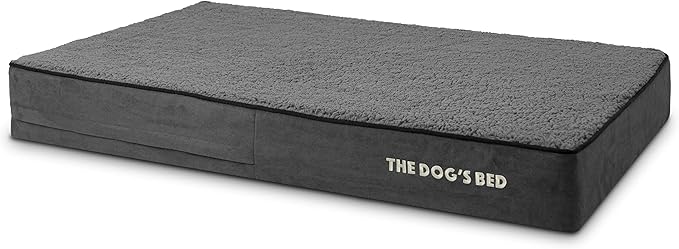 The Dog’s Bed Orthopedic Memory Foam Dog Bed, XL Grey Plush, Pain Relief for Arthritis, Hip & Elbow Dysplasia Post Surgery, Lameness, Supportive Calming, Waterproof Washable Cover, Veterinary Approved