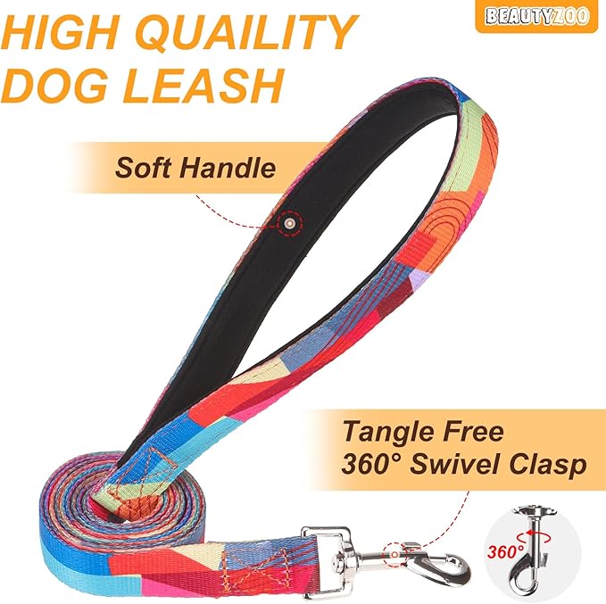 BEAUTYZOO No Pull Dog Harness Small, Adjustable Dog Harness and Leash Set -Easy Wearing with 3 Buckles/Control Handle,No Choke Soft Padded Reflective Pet Vest for Training Walking Hiking, S