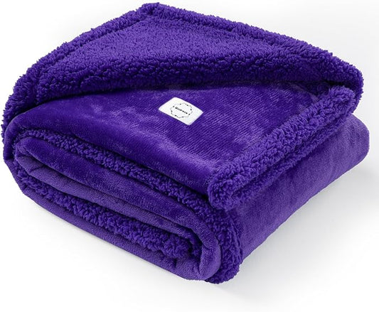Purple Waterproof Pet Calming Blanket for Dogs Fluffy Dog Bed Cover Puppy Pets Blankets Leakproof Sofa Couch Washable Cover Doggie Cat Fluffy Lavender Mats for Warm-Purple,L-65x57in
