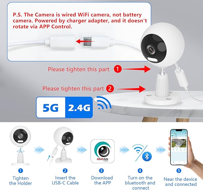 5G/2.4G Indoor/Outdoor Security Camera for Baby Monitor, 3MP Pet Camera for Dog/Cat/Nanny/Baby/Elder, IP66 Waterproof, 3 Night Vision, 24/7 SD Recording, SD/Cloud -2Pack