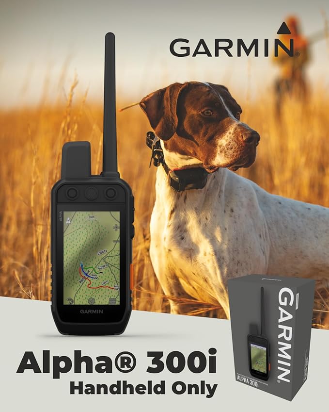 Wearable4U - Garmin Alpha 300i Advanced Dog Tracking and Training Handheld with inReach Technology with Leash and Whistle Bundle