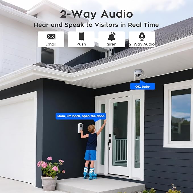 xmartO [AI Tracking Ceiling CAM] 2K HD Metal Dome PTZ Wireless Security Camera with Automatic-Follow, 2-Way Audio and Night Vision (Add on to NVR or Use Standalone, DPK3034)