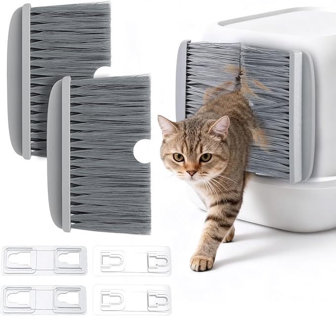 Mity rain Cat Litter Mat Broom for Litter and Cat Hair Remove, Easy to Clean Litter Box Accessories with Broom Design, Gift for People Who Love Cats