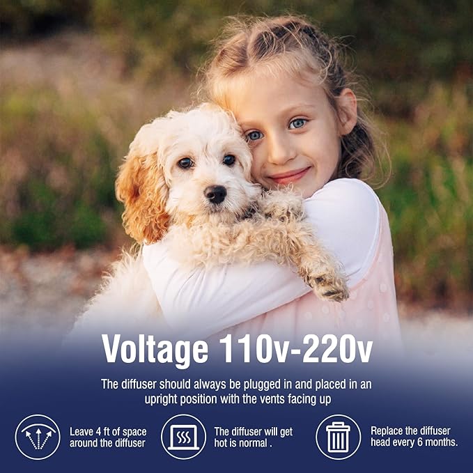 Dog Pheromones Calming Diffuser Kit Appeasing Pheromone Diffuser to Calm (3 Plug in+ 6 Pack 48ml Refill) for Anxiety Relieve Relief Reduce Aggression Fighting Barking Stress 180 Day Supply (Tasteless)