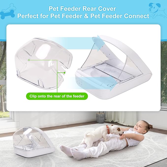 Pet Feeder Rear Cover for Pet Feeder & Connect, YOIHABV Cat Feeder Cover, Help Ensure Persistent Pets Can't Access/Steal Food from The Rear of The Cat Feeder While Lid is Open(2 Pack)