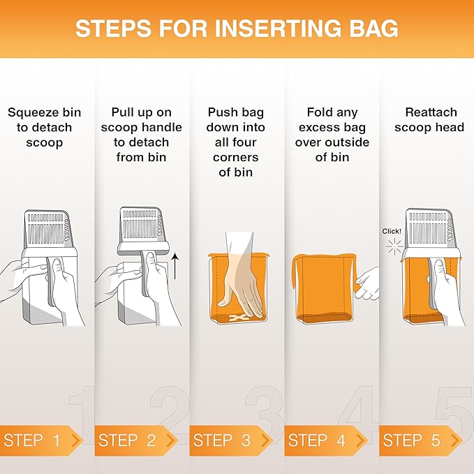 Neater Pet Brands Neater Scooper XL Cat Litter Scoop, 195 Refill Bags – Extra-Large Capacity Mess-Free Cat Litter Scooper with Bag for Large & Multiple Cats, Spill-Proof Litter Box Scooper with Holder