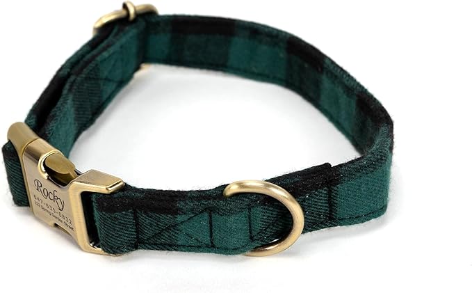 Personalized Dog Collar with Name and Phone Number Engraved,Adjustable Custom Puppy Collar,Organic Cotton Pet Collar for Small Medium Large Boy Girl Dogs