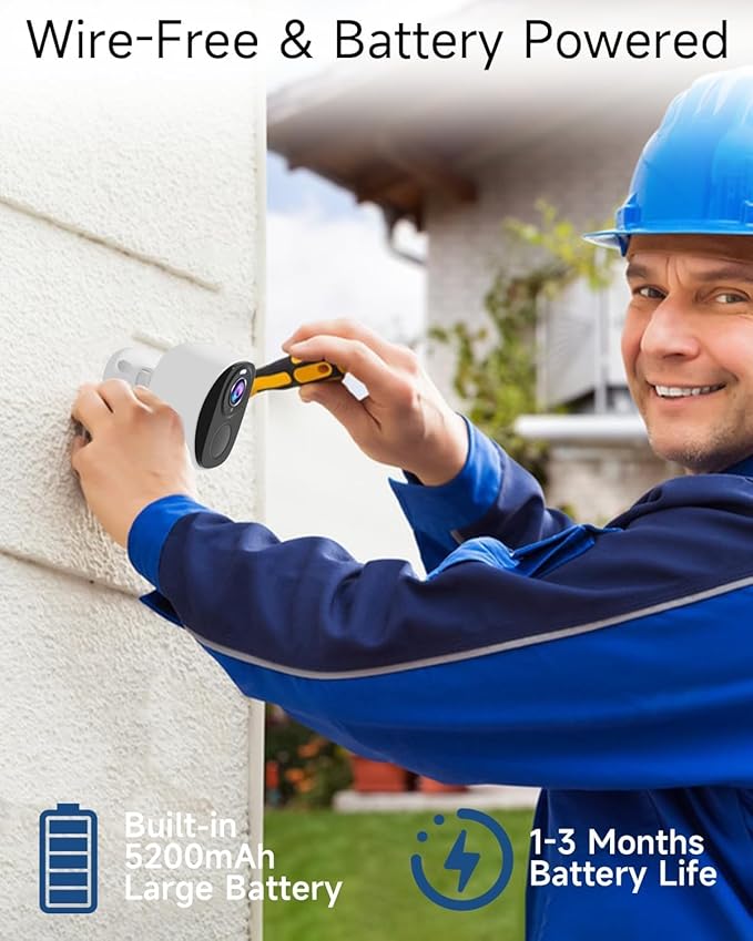 ELECCTV Upgraded 5G/2.4G WiFi Security Cameras Wireless Outdoor,2K Battery Powered Home Indoor Camera with AI Motion Detection, Siren,Color Night Vision, 2-Way Talk, IP65, Works/Alexa, Cloud/SD