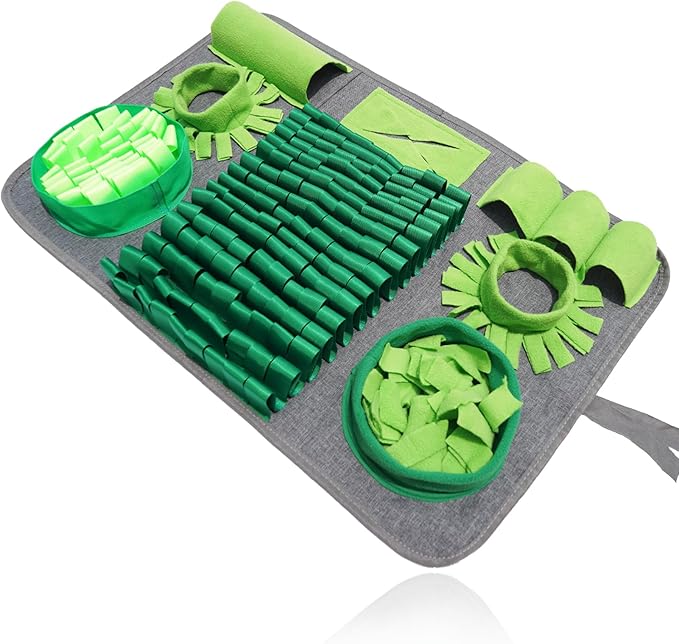 Snuffle Mat for Dogs, Pet Snuffle Mat for Small and Medium Dogs, Interactive Sniff Mat Feeding Mat for Puppies, Slow Feeder Dog Treat Mat for Training and Stress Relief