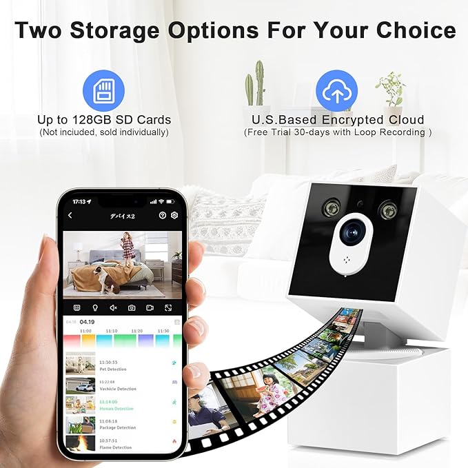 2K Indoor Security Camera, 5G&2.4G WiFi Cameras for Home Security, 360°Pan/Tilt Baby/Dog/Pet Camera, 911 Emergency, 2-Way Talk, AI Descriptive Notification, Color Night Vision, US Based Cloud, 2Pack