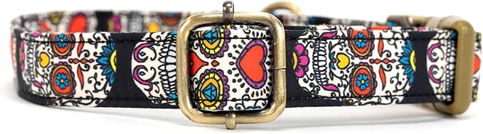 Personalized Dog Collar with Name and Phone Number Engraved,Adjustable Custom Puppy Collar,Organic Cotton Pet Collar for Small Medium Large Boy Girl Dogs