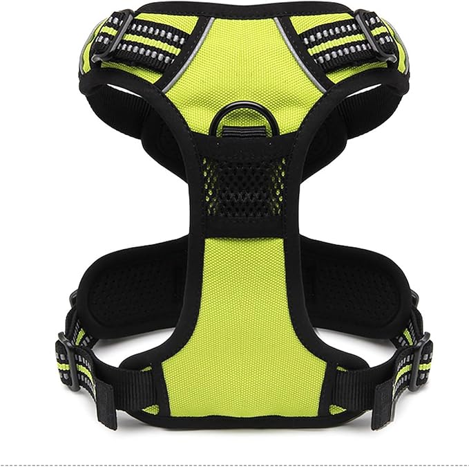 TRUE LOVE Adjustable No-Pull Dog Harness Reflective Pup Vest Harnesses Comfortable Control Brilliant Colors TLH5651(Neon Yellow,L)