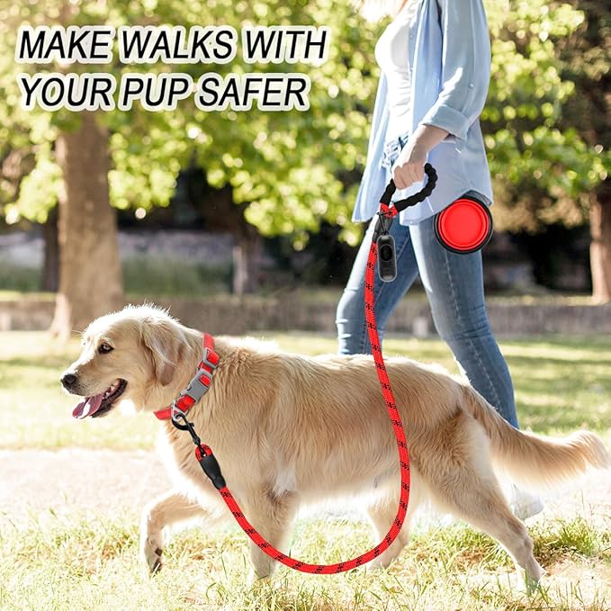 BARKBAY Dog Leashes for Large Dogs Heavy Duty Dog Leash 4/5/6 FT with Comfortable Padded Handle and Highly Reflective Threads for Medium Large Dogs Walking Training Running (4FT-1/2'',Red)