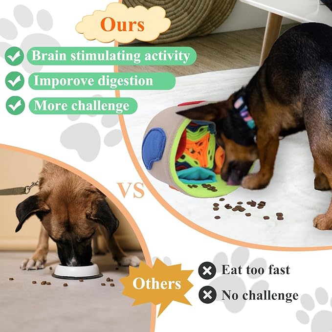 Snuffle Mat for Dogs, Interactive Dog Puzzle Toys, Enrichment Feeding Sniff Mat, Dog Slow Feeder Bowl with Non-Slip Bottom, Encourage Natural Foraging Skills and Stress Relief