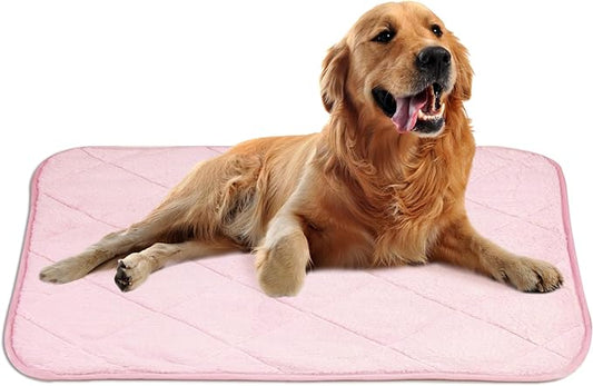 NWK Fluffy Self Warming Cat Mat, Cat Blanket, Thermal Dog Mat, Washable, Non-Slip Bottom for Sofa & Crate & Kennel & Car Seat (Blush Pink, Large (35'' X 23'' X 0.4''))