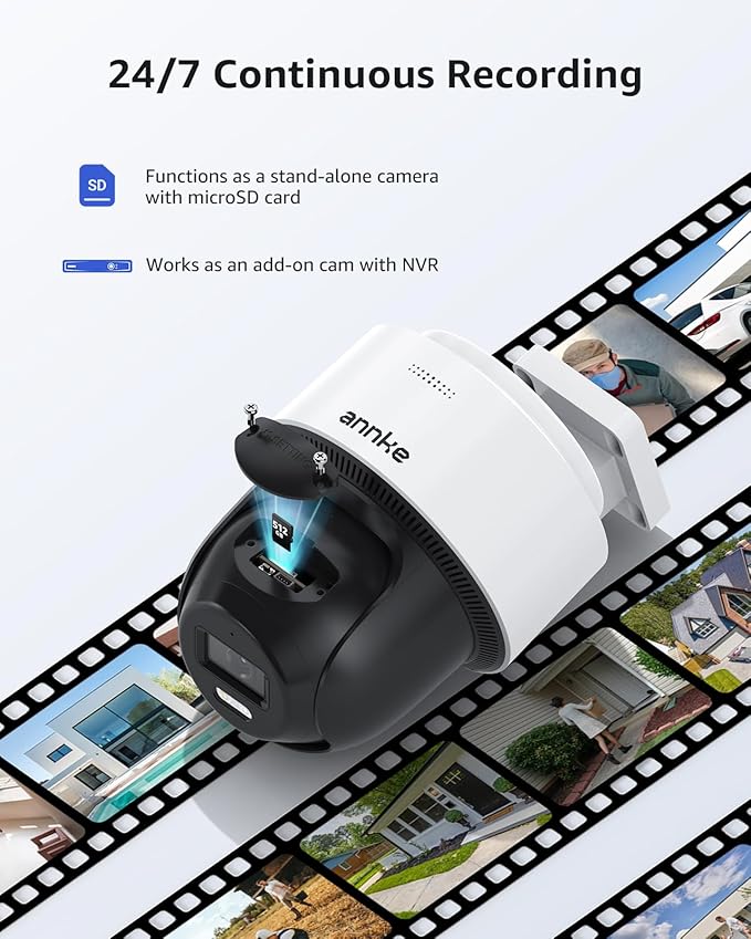 ANNKE CPT500 3K PT PoE Camera, 2-Way-Audio, 345° Pan 80°Tilt IP Security Camera Outdoor, Auto-Tracking Lite, AI Human Detection for Surveillance, Smart Dual Light, 512GB SD Card Slot (Not PTZ)