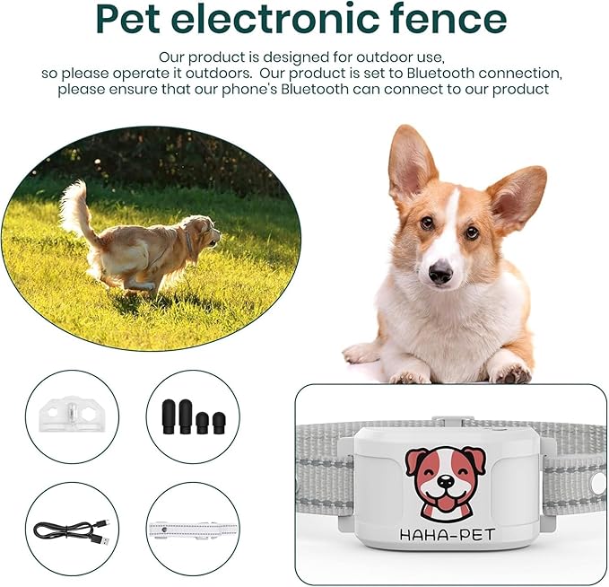 GPS Wireless Dog Fence & Training Collar – No Subscription, App Geo-Fence 3280ft, 60-164ft Bluetooth Training, 3 Correction Modes, Auto Sleep/ Wake, Long Battery Life, 3-Dog Support