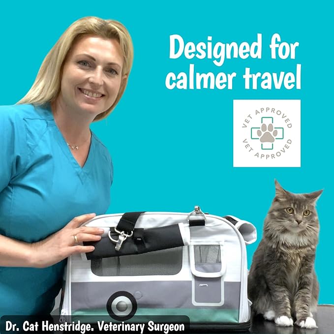 Premium Soft-Sided 2-in-1 Kittyrama Cat Carrier & Home Hideaway – Vet-Recommended Calming Den, Dual-Use Lounge & Travel Carrier with SBS Zippers, Airline-Approved Under-Seat Fit